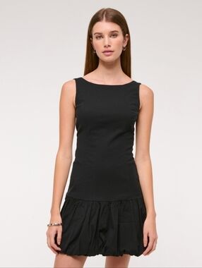 Abercrombie & Fitch Drop Waist Bubble Hem Black dress